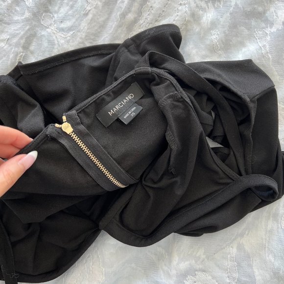 Marciano Black Top with Flutter Sleeves - Picture 4 of 4